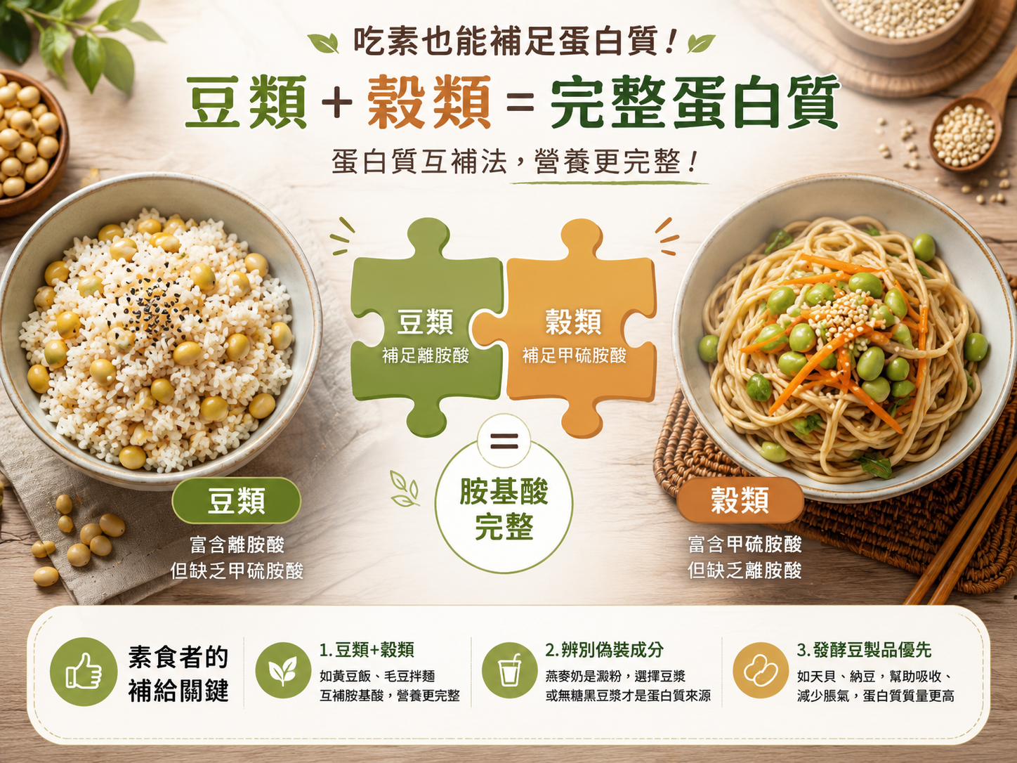 常見的素食蛋白質來源